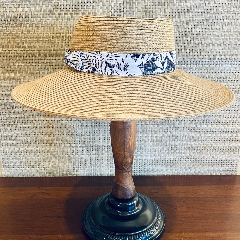 🌟3xHP🌟NWOT Adjustable Paper Braid Straw Wide Brim Sun Hat by Caribbean Joe